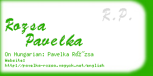 rozsa pavelka business card